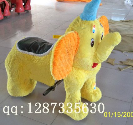毛绒电瓶 七仔动物电动车 儿童电动玩具毛线车 广场游乐电动车 