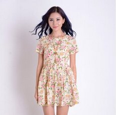 春季新款女装|玫瑰碎花连衣裙