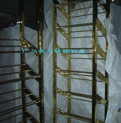 夜总会玫瑰金不锈钢酒柜   现代艺术不锈钢红酒柜