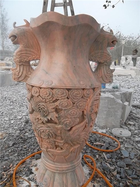 石雕宝瓶,花瓶，嘉祥石雕石鼎宝鼎礼器，香炉鹿鹤龙凤大鹏动物风水石雕
