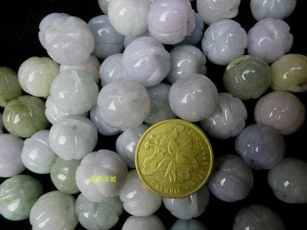 翡翠A货批发三彩小南瓜散件珠子挂件吊坠手链脚链项链配饰10mm