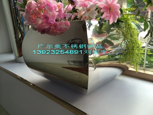 装饰不锈钢花盆  玫瑰金不锈钢大花盆加工