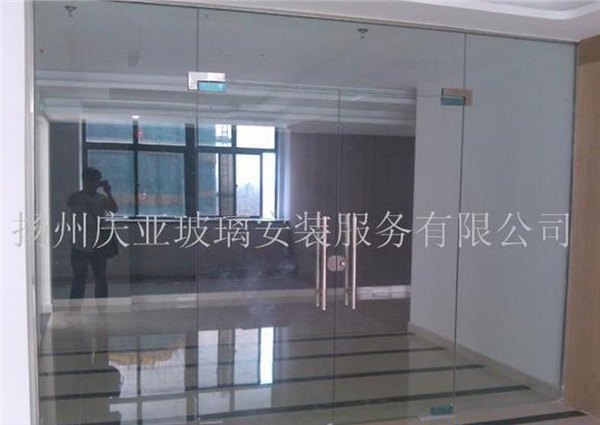 扬州江都仪征【庆亚】玻璃移门地弹簧玻璃门定做安装每平米多少钱