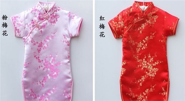 供应采福绫儿童旗袍 短袖唐装夏款
