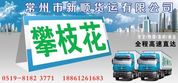 常州到攀枝花货运专线