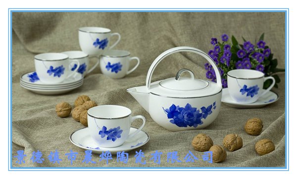 13头手提兰花茶具