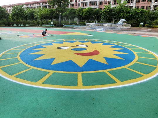 广东深圳 epdm塑胶地面 小区活动场用彩色塑胶地面