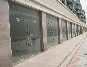 扬州【庆亚】江都仪征商铺12MM厚钢化玻璃门测量订做安装报价