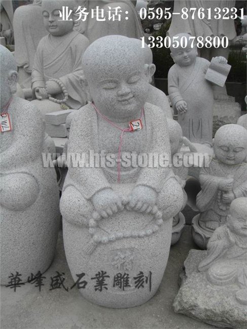 石雕小沙弥，小沙僧石雕，