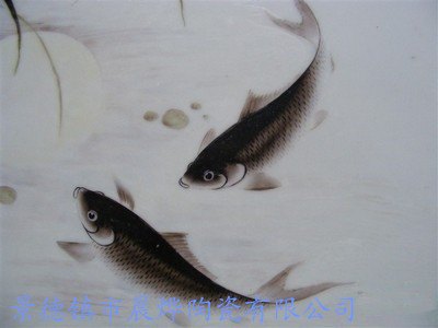 鱼乐无穷瓷板画