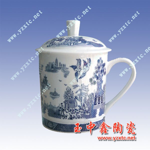 青花陶瓷茶杯 彩绘陶瓷酒杯酒具批发