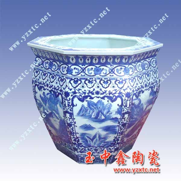 青花陶瓷大缸-厂家批发陶瓷大鱼缸