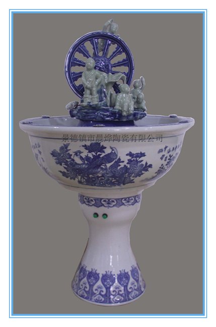 青花五子登科加湿器