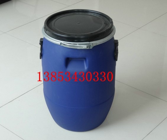 50公斤法兰塑料桶,50升开口塑料桶,50L铁箍塑料桶供应