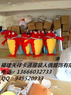 龙虾卡通人偶服装 卡通服饰 卡通表演服装 庆典道具服装