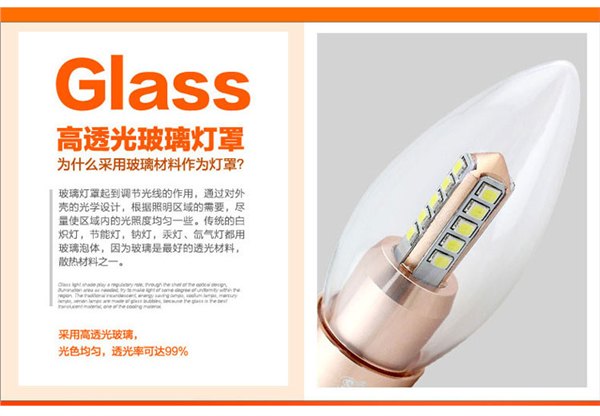 欧式吊顶水晶蜡烛灯 拉尾e14尖泡 led灯