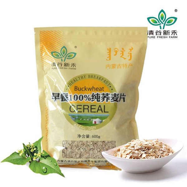 内蒙特产库伦荞麦麦片清谷新禾荞麦片早餐麦片即食无糖降三高首选