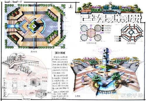 考研快题,艺术考研快题图,汉武手绘