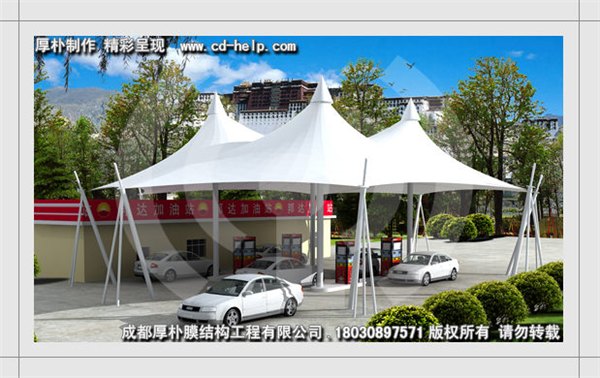 成都厚朴加油站标志性膜结构质量好价格合理