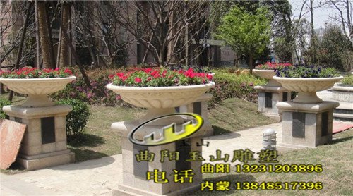 大理石石雕汉白玉雕刻花盆/大理石石雕花岗岩雕刻花盆