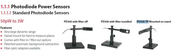 PD300-3W方形光电二极管探头使用原理参数OPHIR功率计