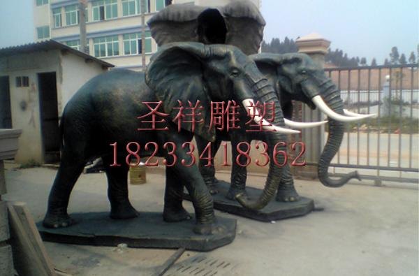 玻璃钢大象价格-曲阳树脂雕塑-圣祥雕塑工艺品厂