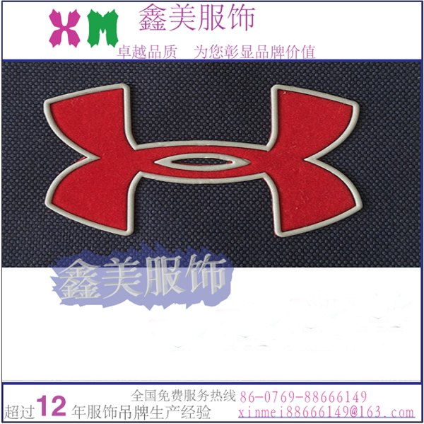 广州箱包加工 鞋面tpu热切logo 3D 立体厚板转烫标 鑫美服饰 