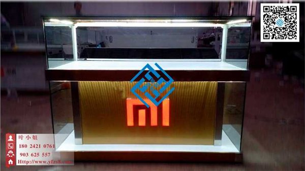 小米手机柜_图片-木纹发光小米专用销售体验台