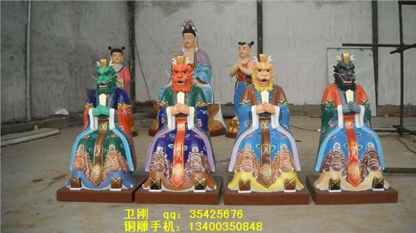 铜雕佛像，铜雕龙王，铸铜龙王，铜钟，铜雕香炉