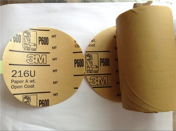 3M 216U背胶圆形砂纸卷5寸80号，49909，127MM砂纸片,