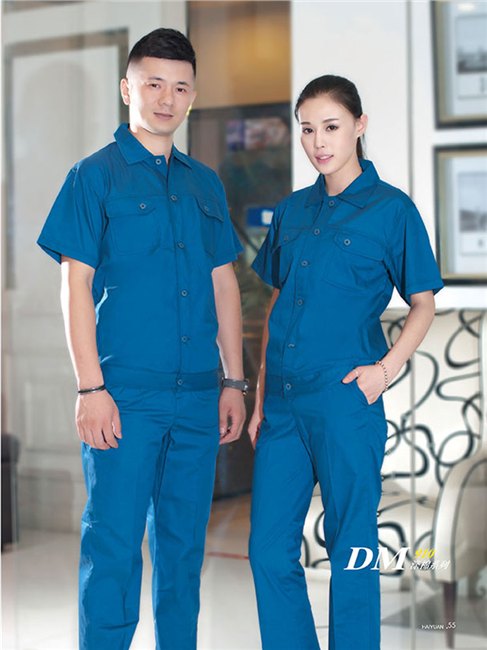 厂家专业生产涤棉珠帆系列劳保工作服（短袖）-DM910工装制服