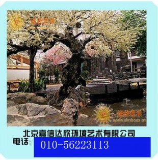 地面地坪花坛 文化长廊制作 水泥仿木制作