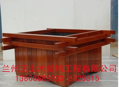 甘肃防腐木花箱花盆花槽花池生产厂家 兰州防腐木批发