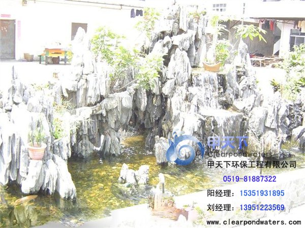 镇江市别墅鱼池生物净化工程。