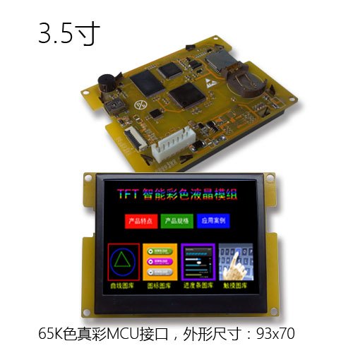 3.5寸320240彩色液晶显示模块外形93x70兼容12864尺寸