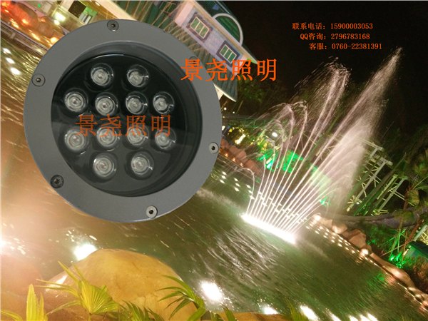 山庄鱼池圆形大瓦数亮化LED水底灯 水上景观灯