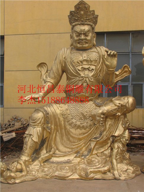 四大天王雕塑定制,贴金四大天王雕塑