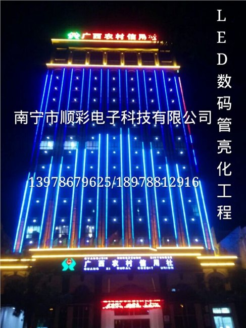 南宁市顺彩电子厂专业生产LED数码管亮化工程轮廓灯景观灯