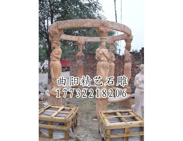 石雕走廊图片-精艺石雕厂 