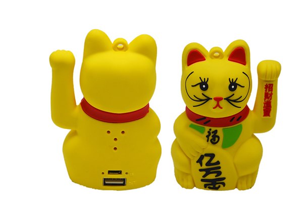 供应龙华厂家供应足容6000毫安创意移动电源招财猫充电宝