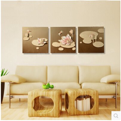 墙壁装饰画供货商|艺树家立体树脂三联浮雕画价格范