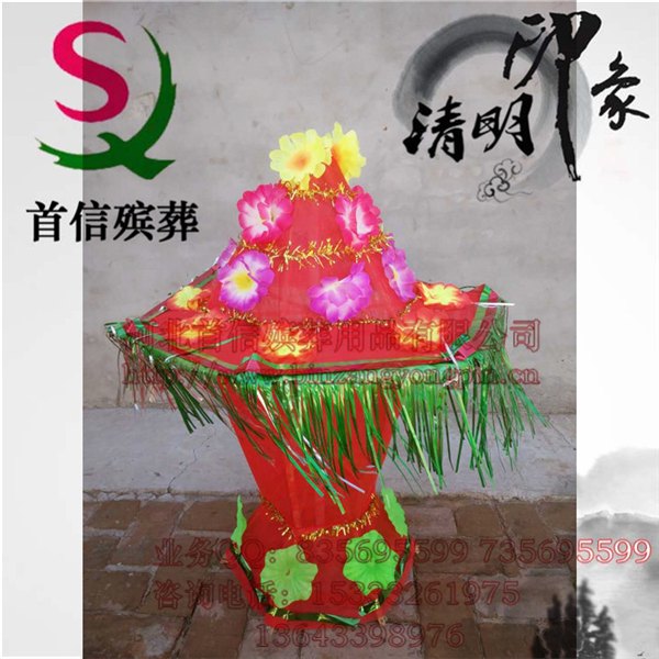 首信殡葬用品 销售高档仿真花篮折叠布花篮 仿真花圈 布花圈