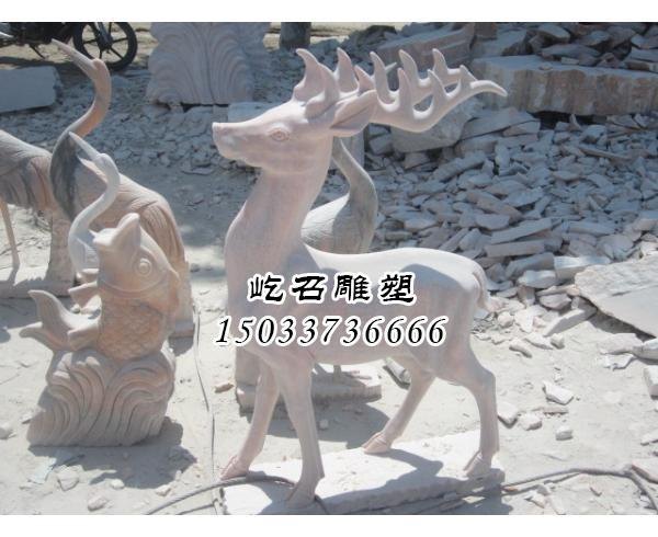 石雕鹿-汉白玉石狮子价格-石雕狮子厂家-曲阳屹召雕塑