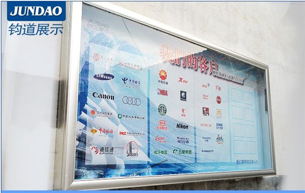 南宁室内铝合金橱窗/南宁前开启挂墙报栏