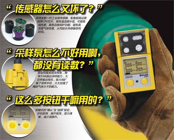 锂电M40 PRO四合一气体检测仪
