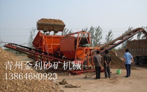 山东制砂设备/小型石子清洗机/风化制沙生产线现场