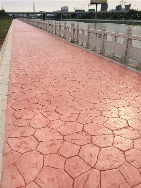 亚石供应杭州彩色水泥路面压花地坪YS23