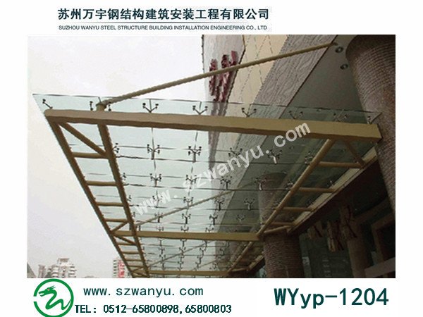 苏州钢结构车棚 钢结构玻璃雨棚价格 钢结构施工安