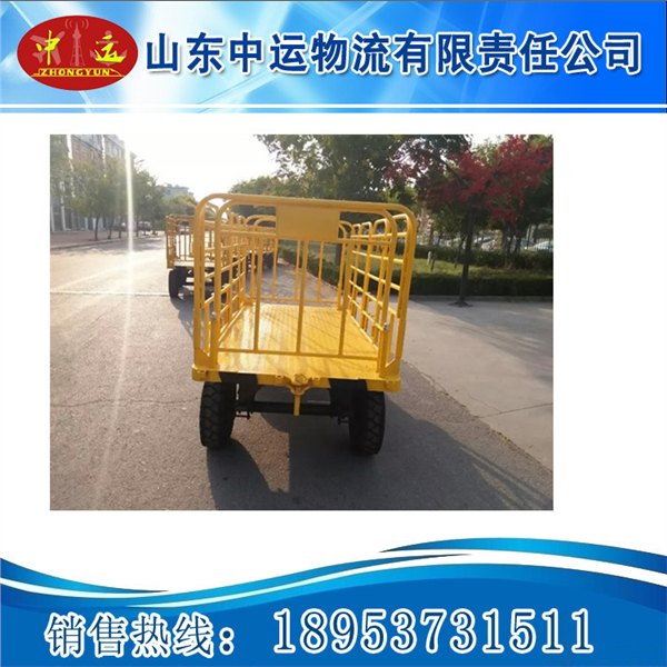 行李搬运平板拖车价格 车站行李搬运拖车  