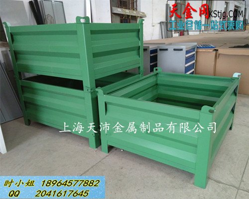 天金冈定做重型铁屑箱 工业金属箱铁屑周转箱废料箱可叉车铁皮箱